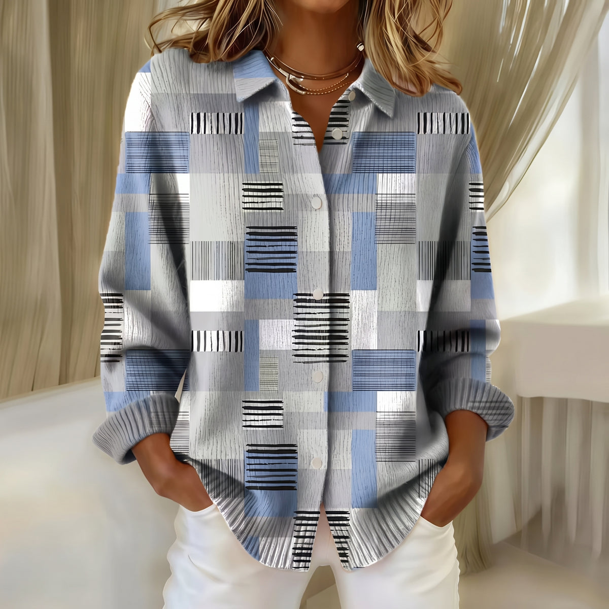 Le Pull Chemise à Carreaux Signature